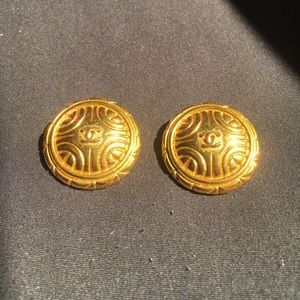 Chanel button earringss